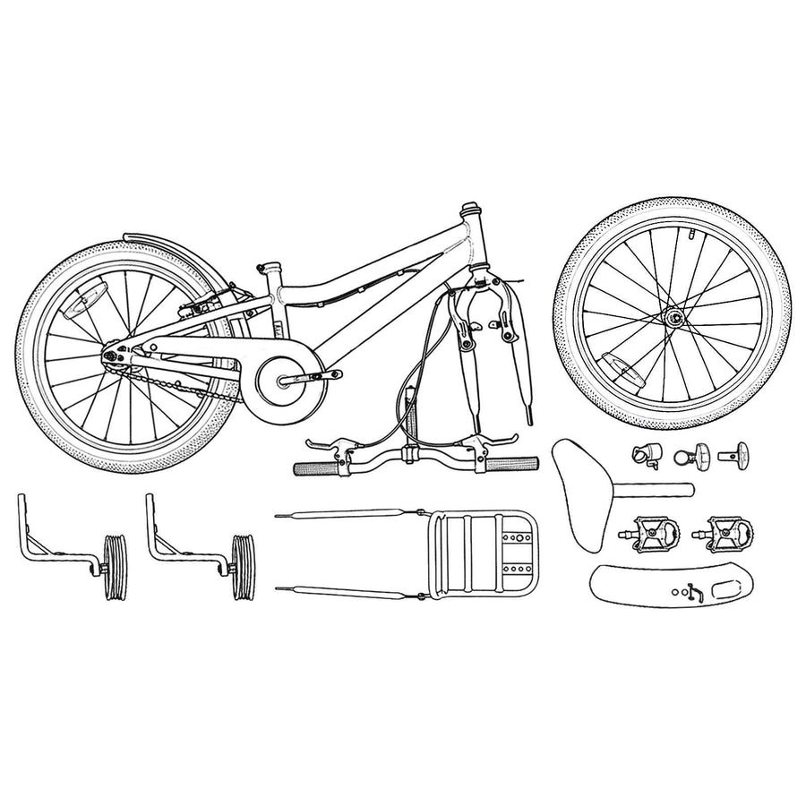 Kinderfiets 16 Inch voor 4-6 jaar oud Donkergrijs