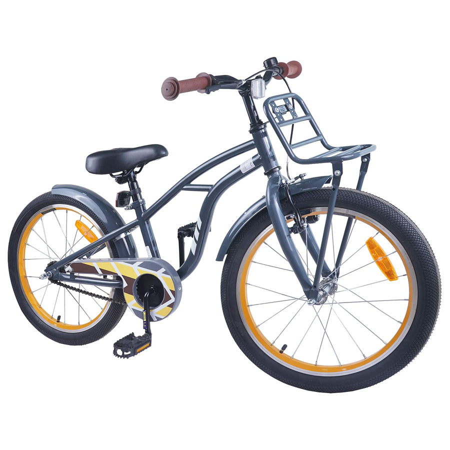 Kinderfiets 22 Inch voor 7-12 jaar oud Donkergrijs
