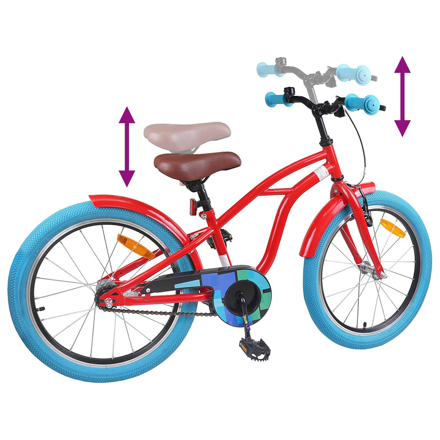 Kinderfiets 18 Inch voor 5-7 jaar Rood