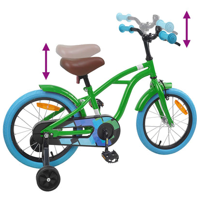 Kinderfiets 16 Inch voor 4-6 jaar oud Groen