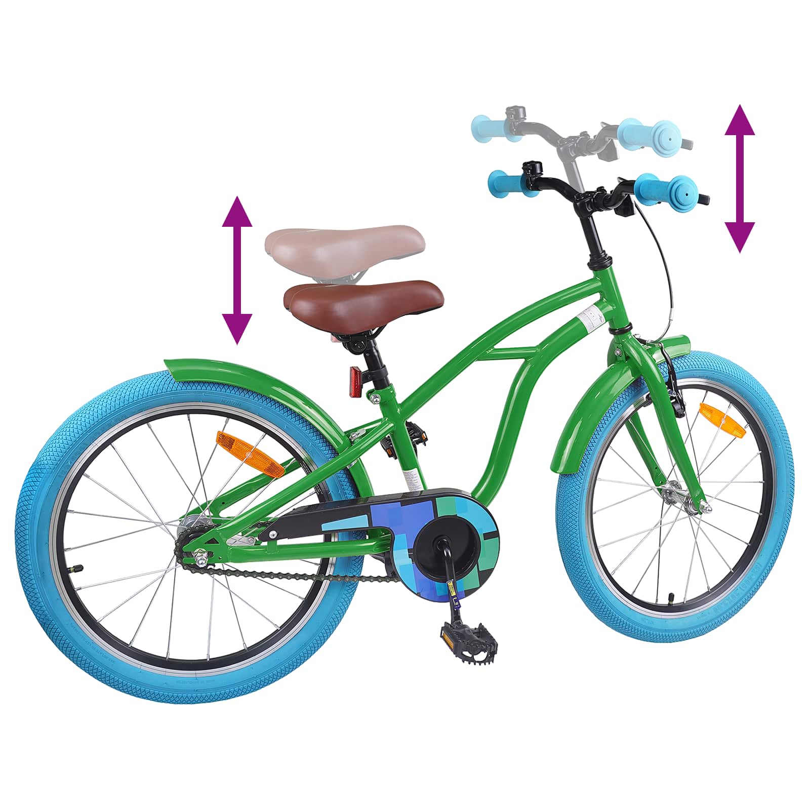 Kinderfiets 18 Inch voor 5-7 jaar Groen