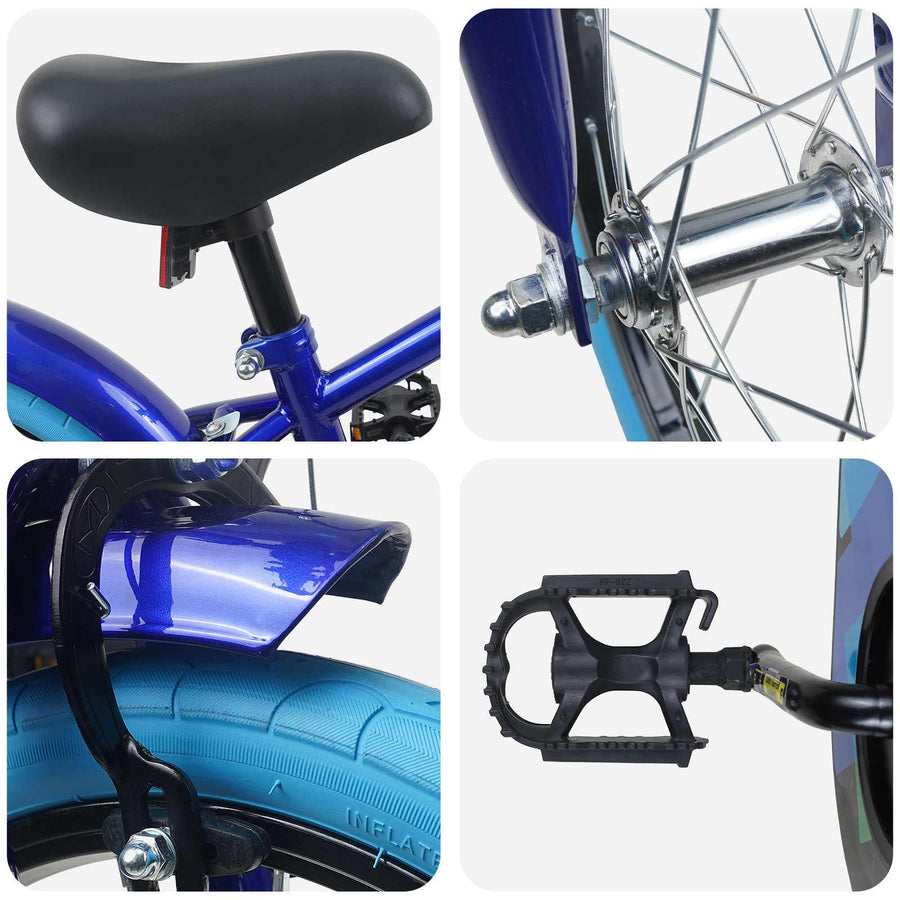 Kinderfiets 16 Inch voor 4-6 jaar oud Donkerblauw