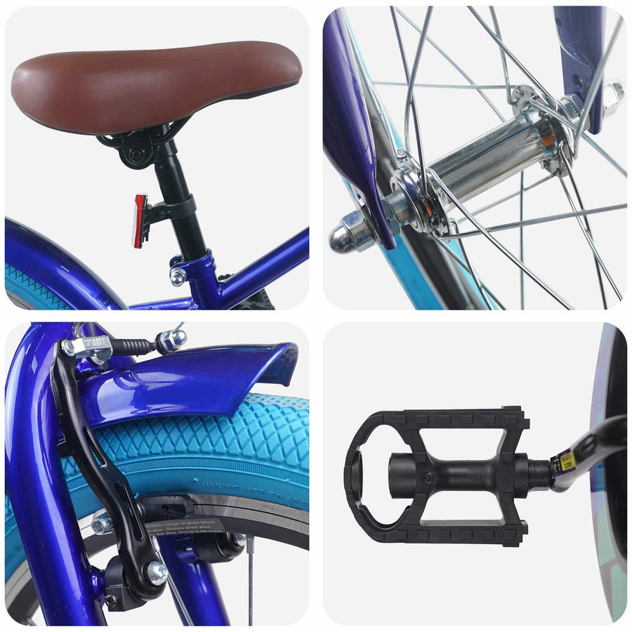 Kinderfiets 18 Inch voor 5-7 jaar Donkerblauw