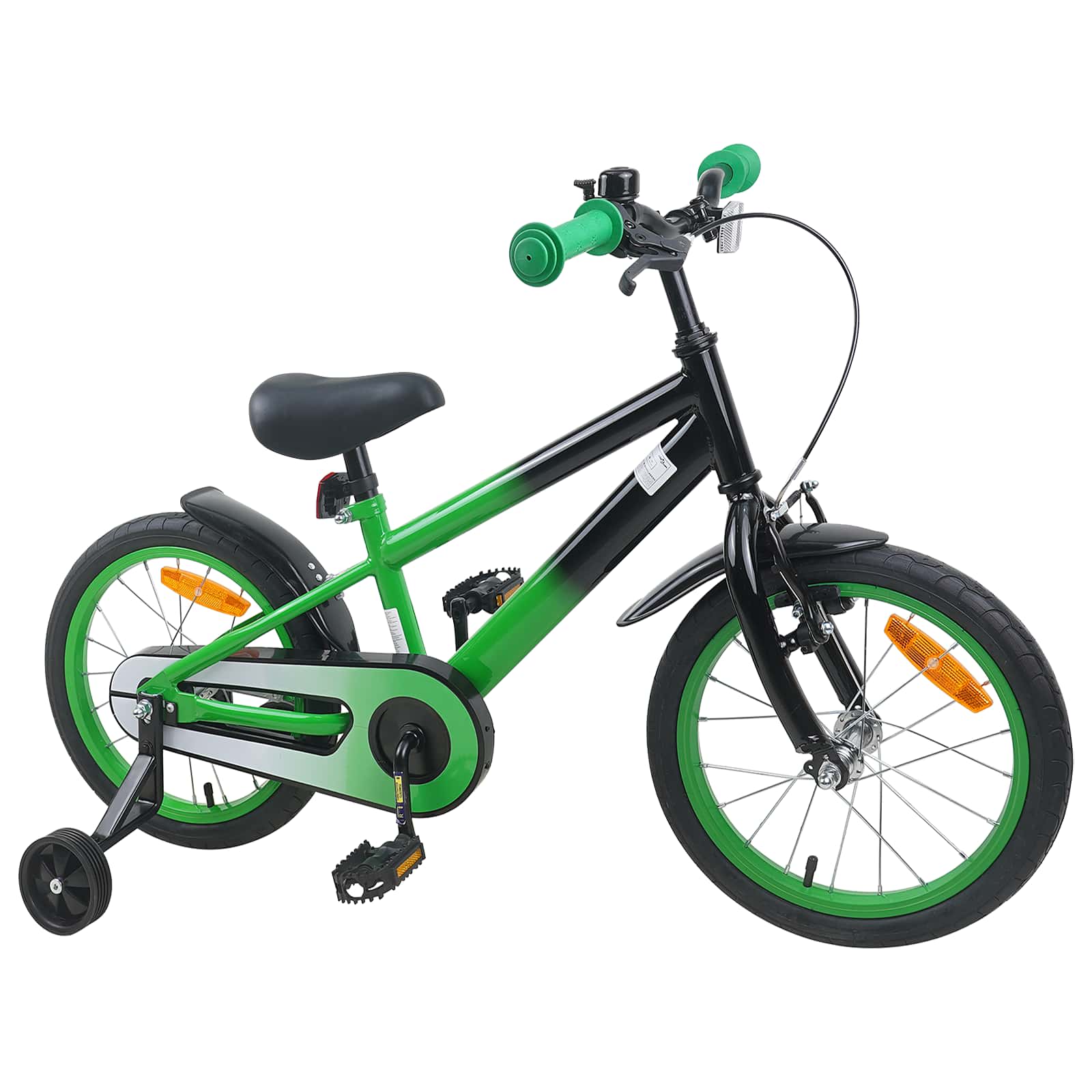 Kinderfiets 16 Inch voor 4-6 jaar oud Groen Zwart