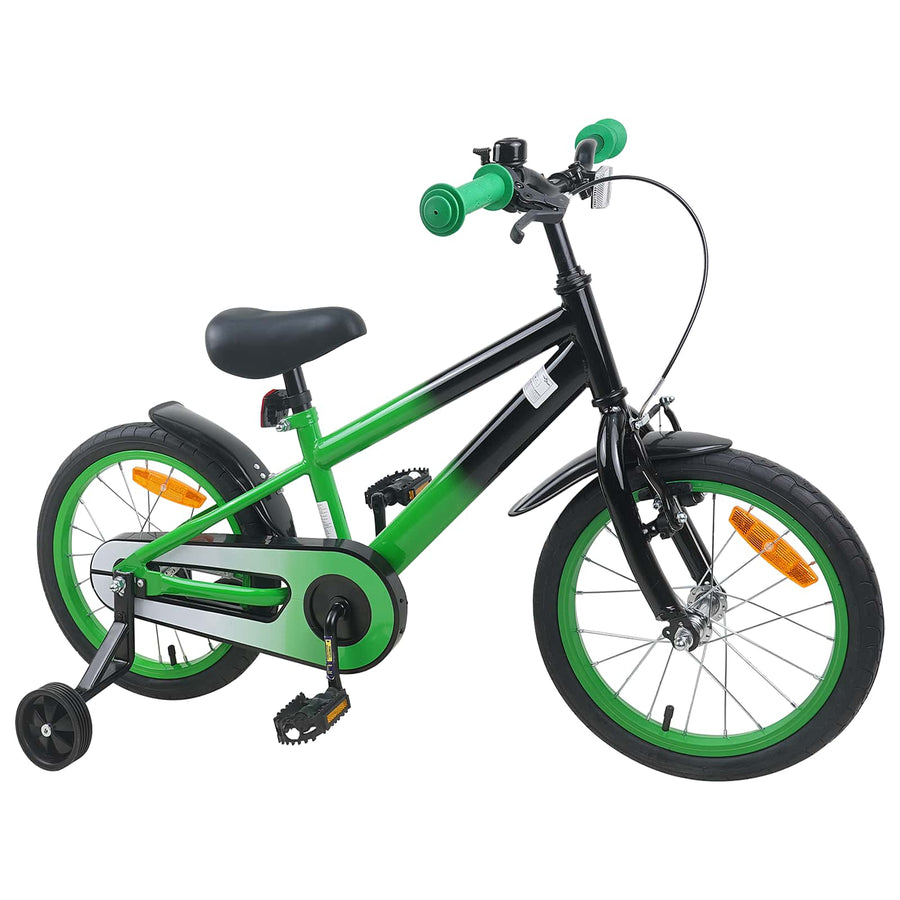 Kinderfiets 16 Inch voor 4-6 jaar oud Groen Zwart