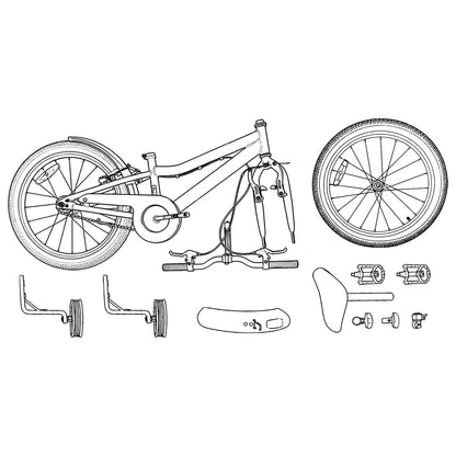 Kinderfiets 16 Inch voor 4-6 jaar oud Groen Zwart