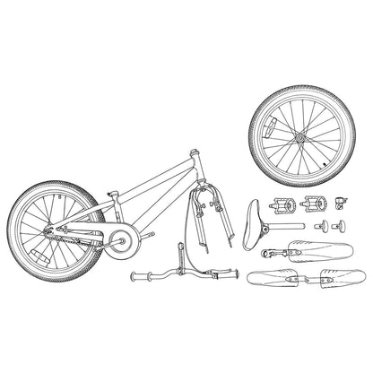 Kinderfiets 20 Inch voor 6-11 jaar oud Blauw Zwart