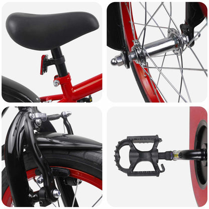 Kinderfiets 16 Inch voor 4-6 jaar oud Rood Zwart