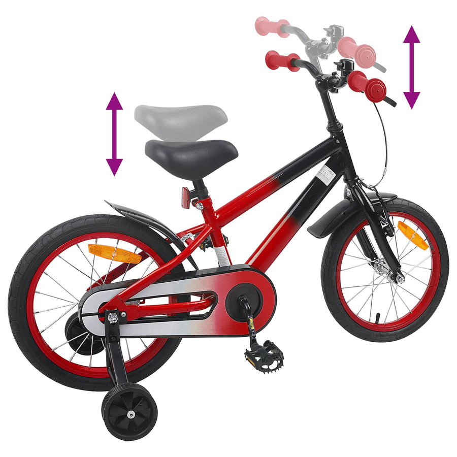 Kinderfiets 16 Inch voor 4-6 jaar oud Rood Zwart
