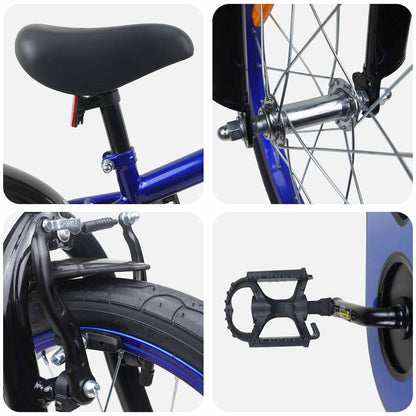 Kinderfiets 16 Inch voor 4-6 jaar oud Blauw Zwart