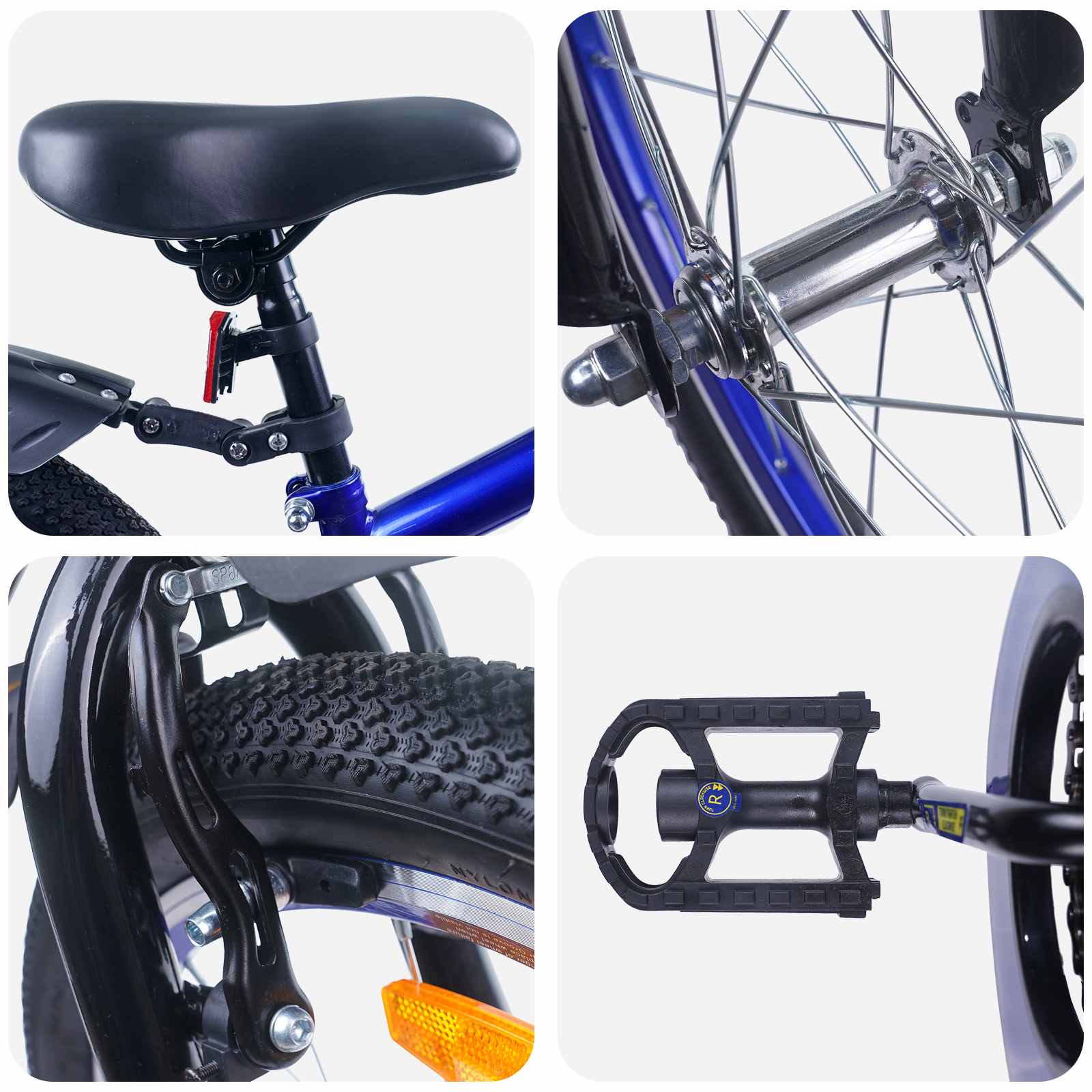 Kinderfiets 20 Inch voor 6-11 jaar oud Blauw Zwart