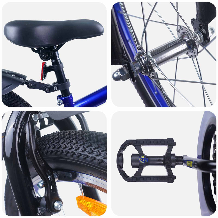 Kinderfiets 20 Inch voor 6-11 jaar oud Blauw Zwart