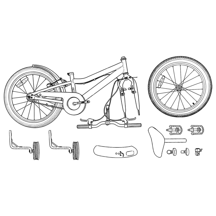 Kinderfiets 16 Inch voor 4-6 jaar oud Zwart
