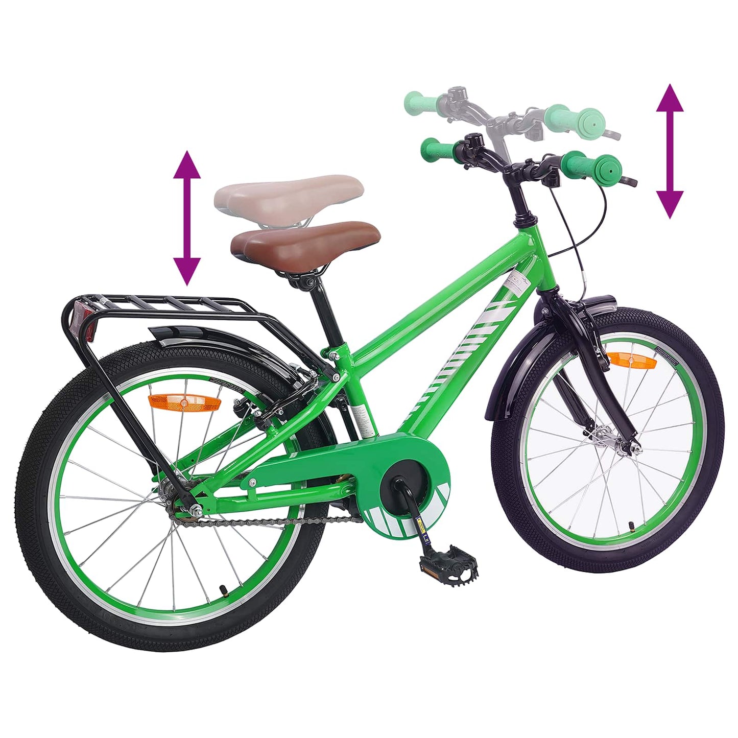Kinderfiets 18 Inch voor 5-7 jaar Groen