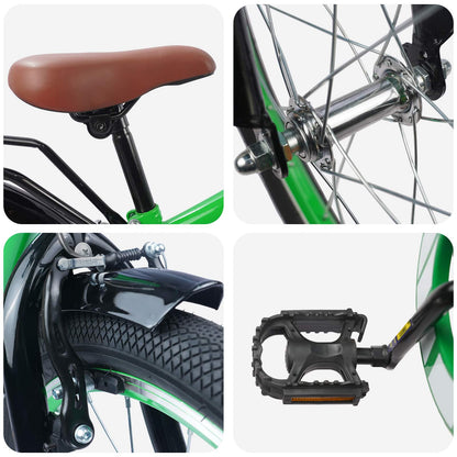Kinderfiets 20 Inch voor 6-11 jaar oud Groen