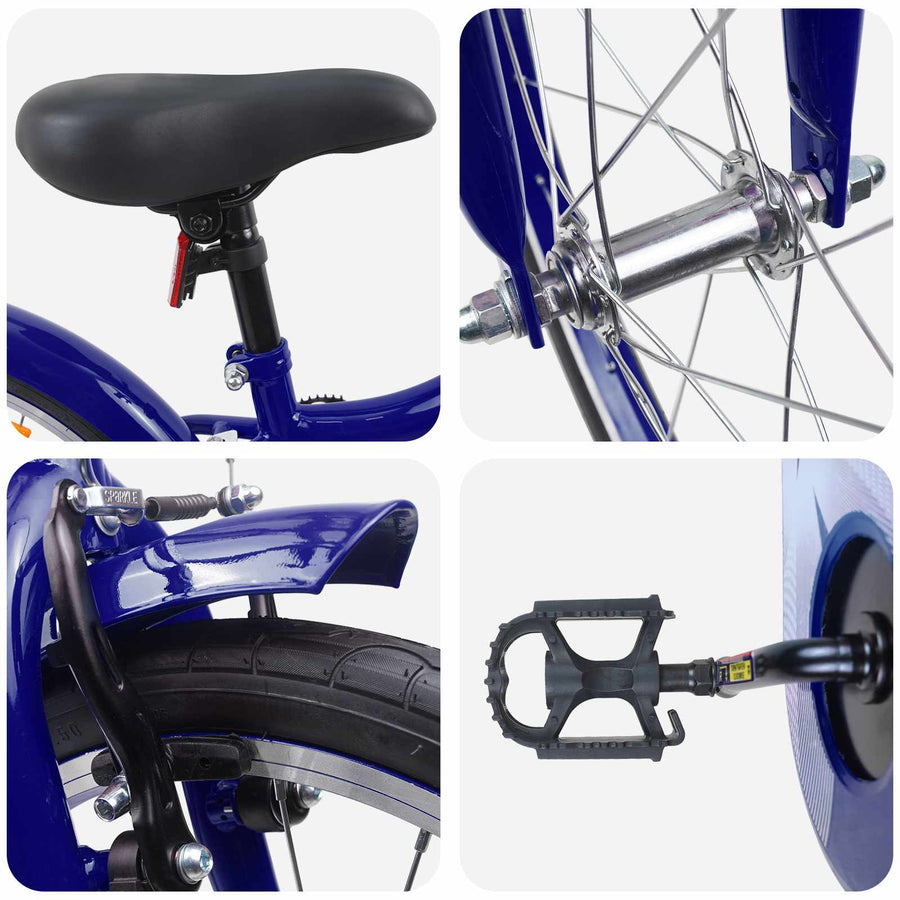 Kinderfiets 18 Inch voor 5-7 jaar Donkerblauw