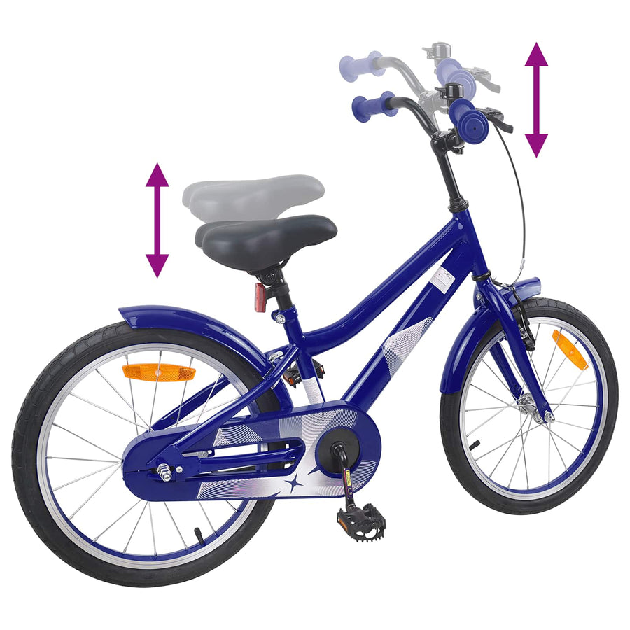 Kinderfiets 18 Inch voor 5-7 jaar Donkerblauw