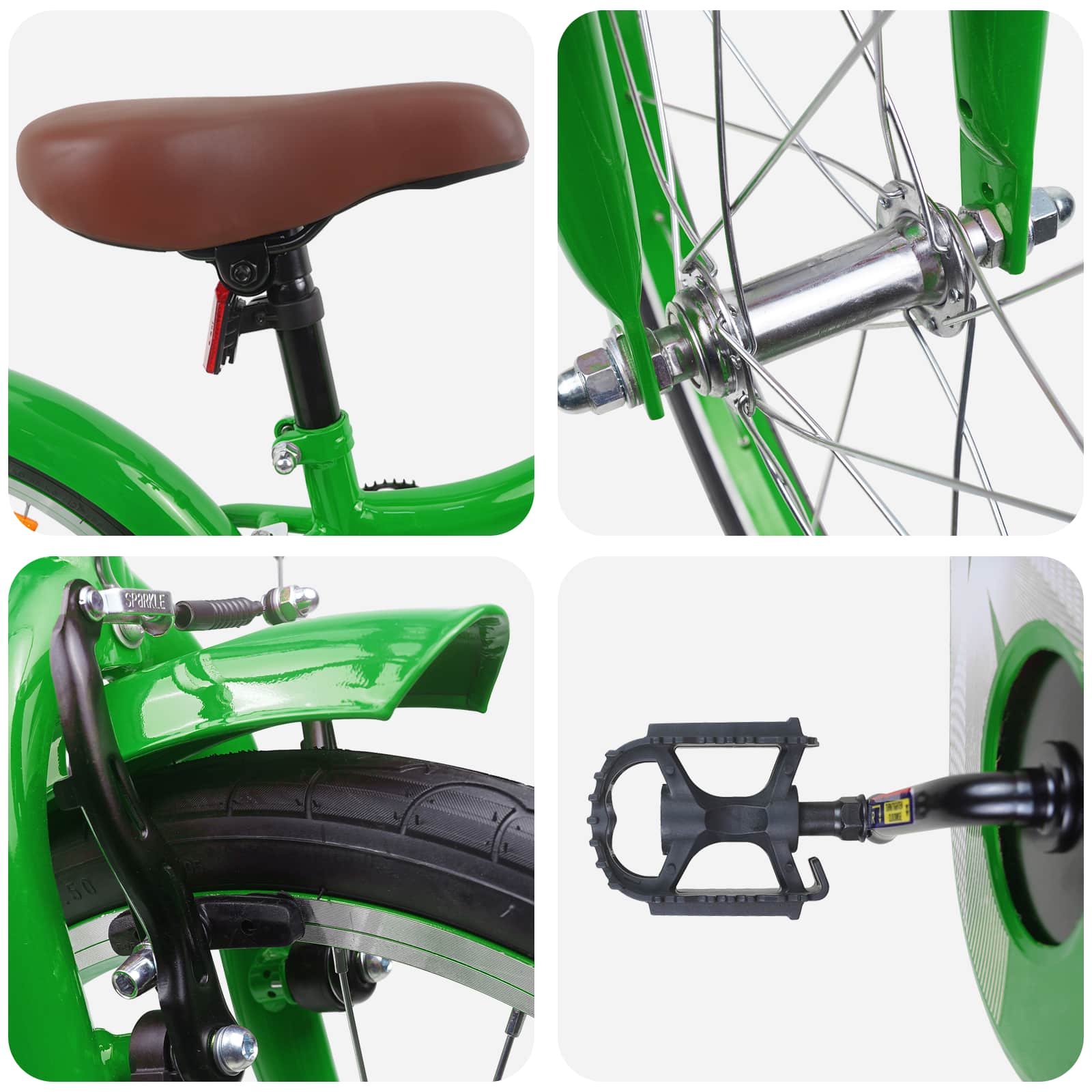 Kinderfiets 18 Inch voor 5-7 jaar Groen