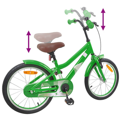 Kinderfiets 18 Inch voor 5-7 jaar Groen