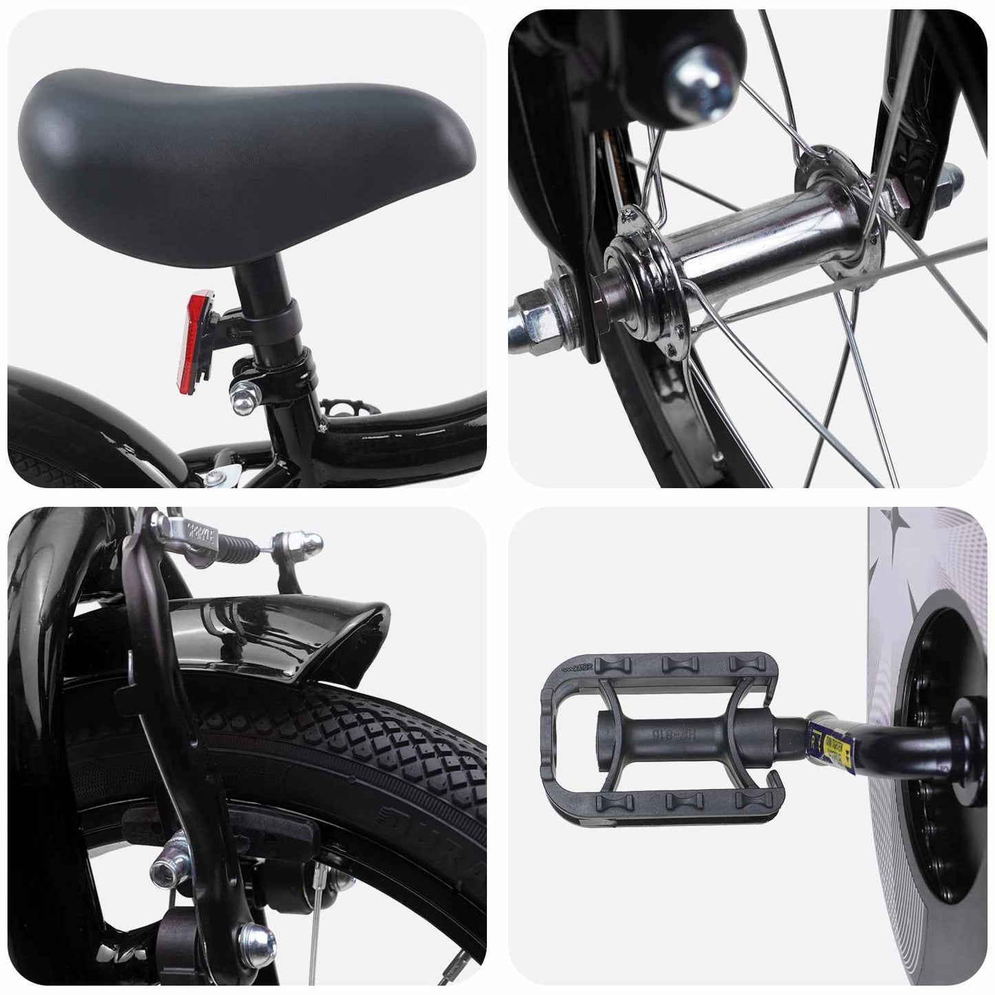 Kinderfiets 12 Inch voor 2-4 jaar oud Zwart