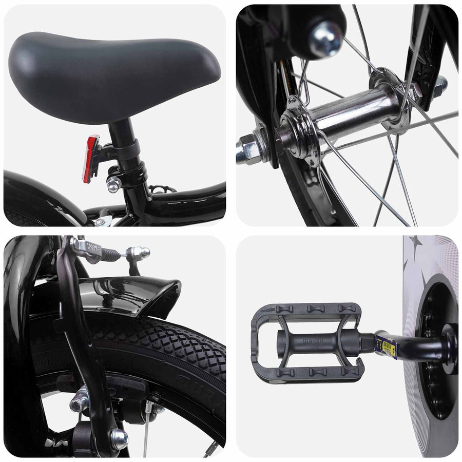 Kinderfiets 12 Inch voor 2-4 jaar oud Zwart
