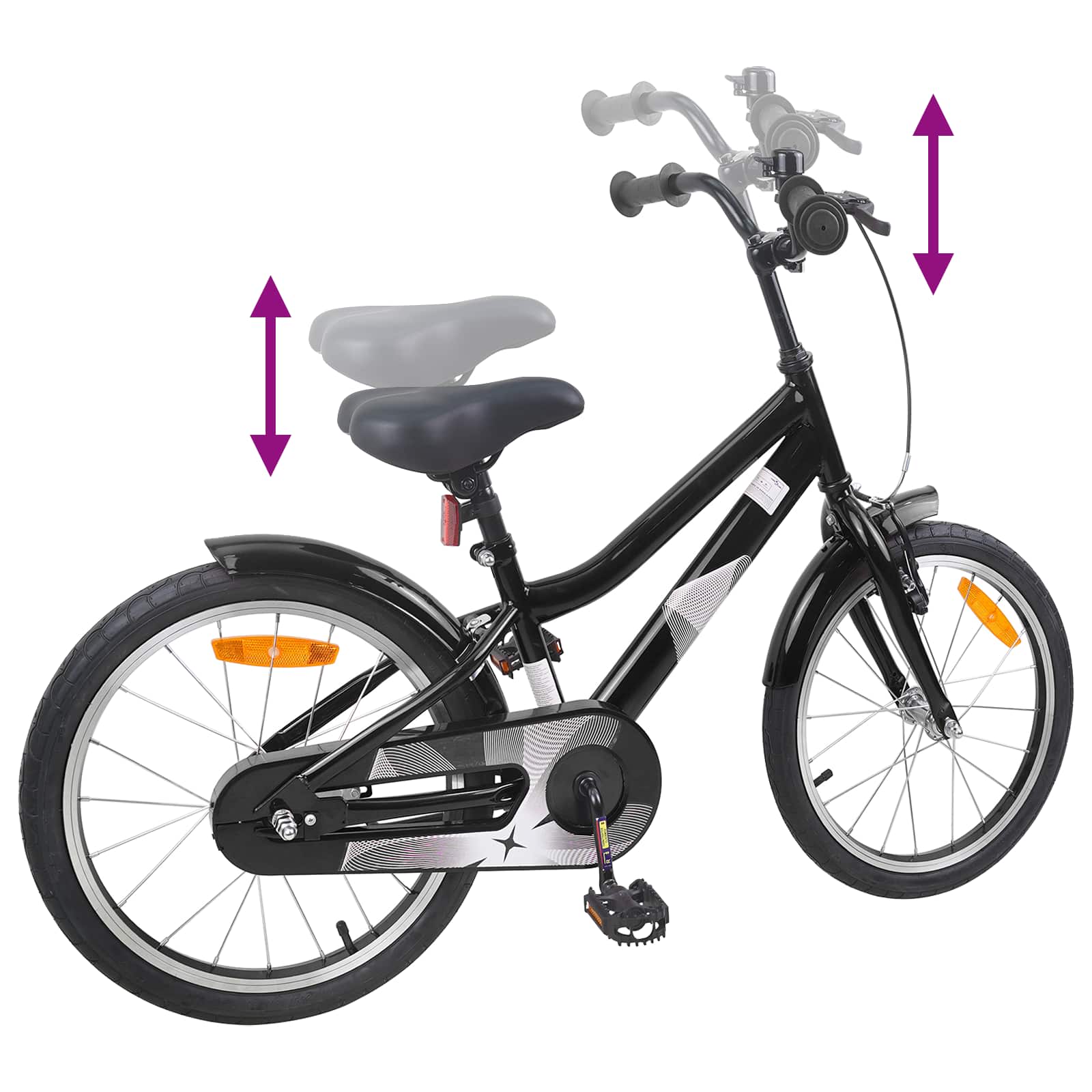 Kinderfiets 18 Inch voor 5-7 jaar Zwart