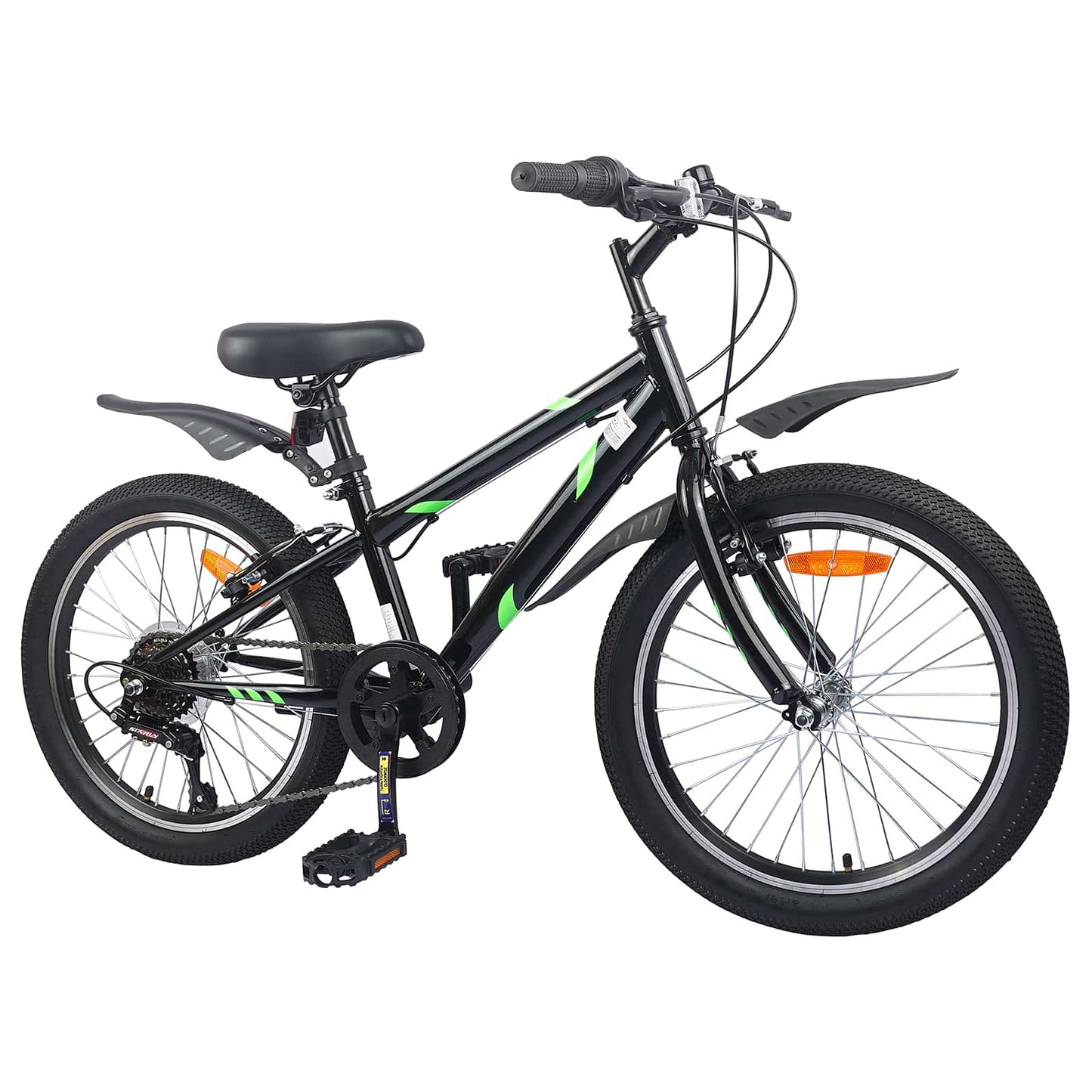Kinderfiets 20 Inch 6-Speed voor 6-11 jaar oud Zwart