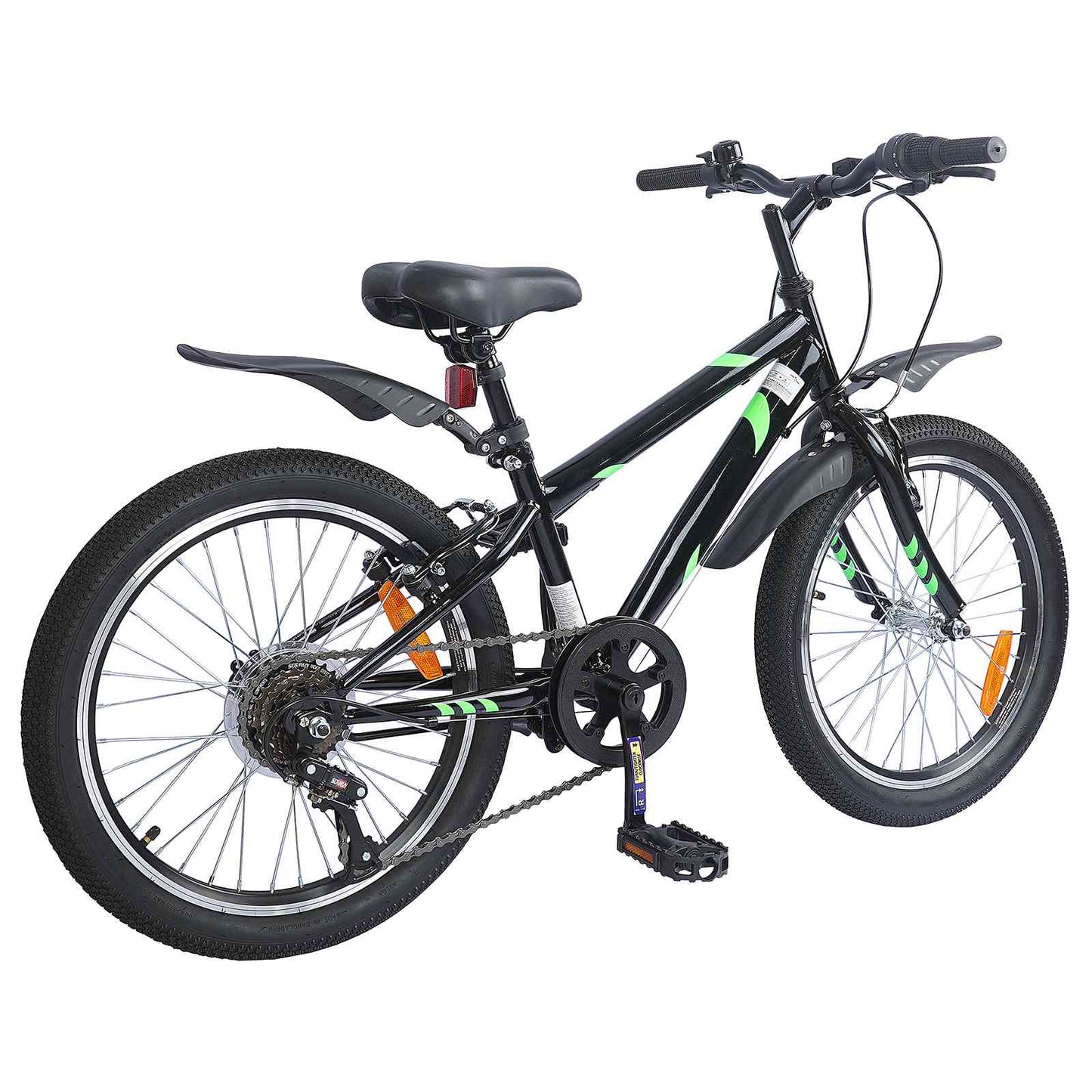 Kinderfiets 20 Inch 6-Speed voor 6-11 jaar oud Zwart