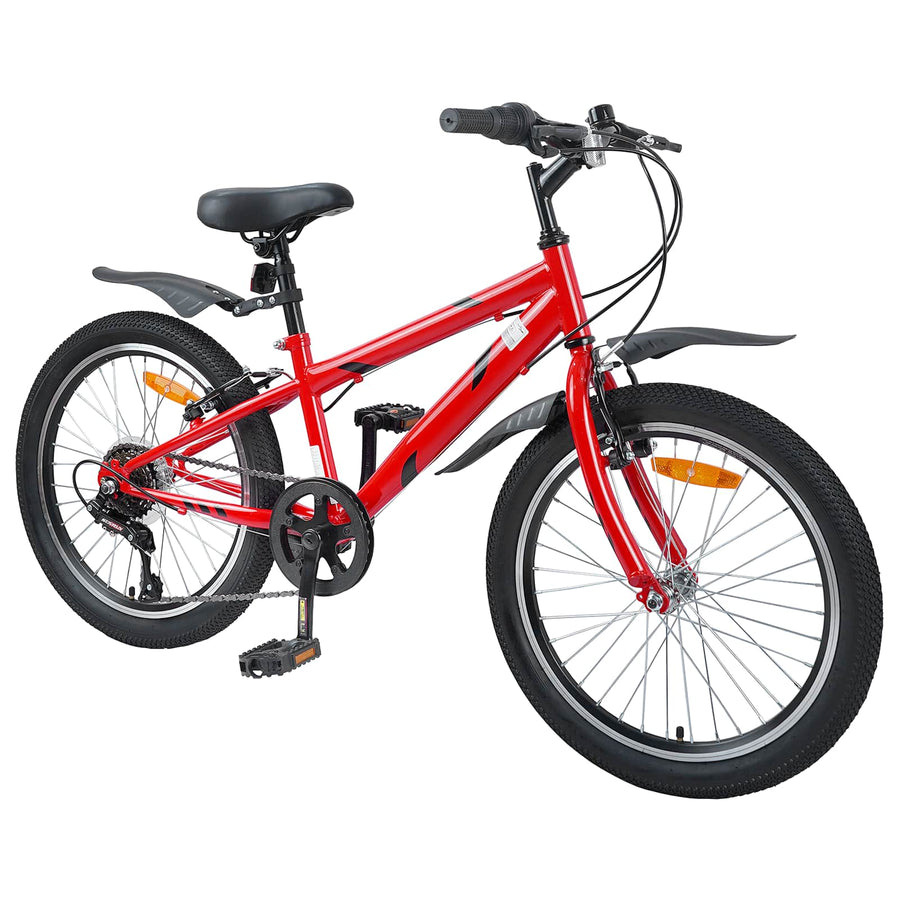 Kinderfiets 24 Inch 6-Speed voor 8-12 jaar oud Rood