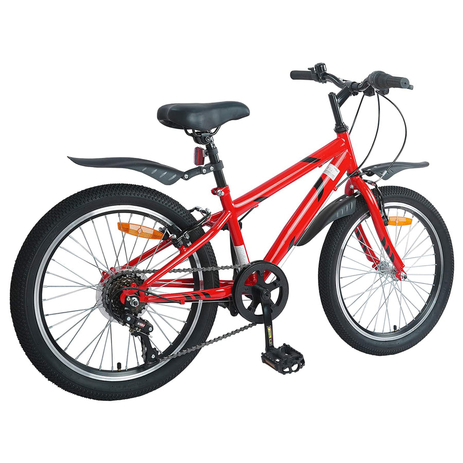 Kinderfiets 24 Inch 6-Speed voor 8-12 jaar oud Rood