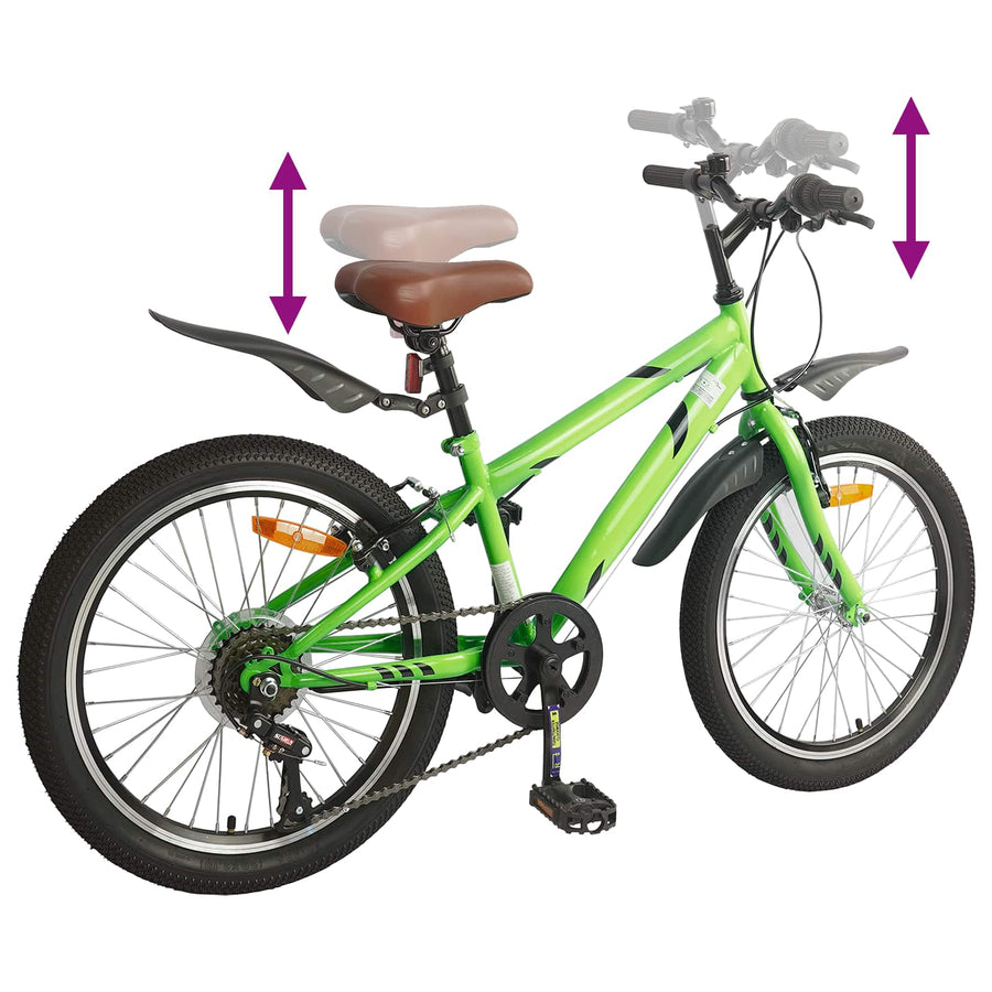 Kinderfiets 20 Inch 6-Speed voor 6-11 jaar oud Groen