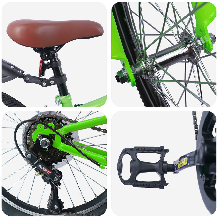 Kinderfiets 24 Inch 6-Speed voor 8-12 jaar oud Groen