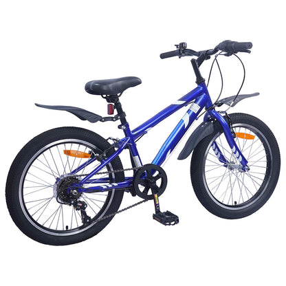 Kinderfiets 20 Inch 6-Speed voor 6-11 jaar oud Donkerblauw