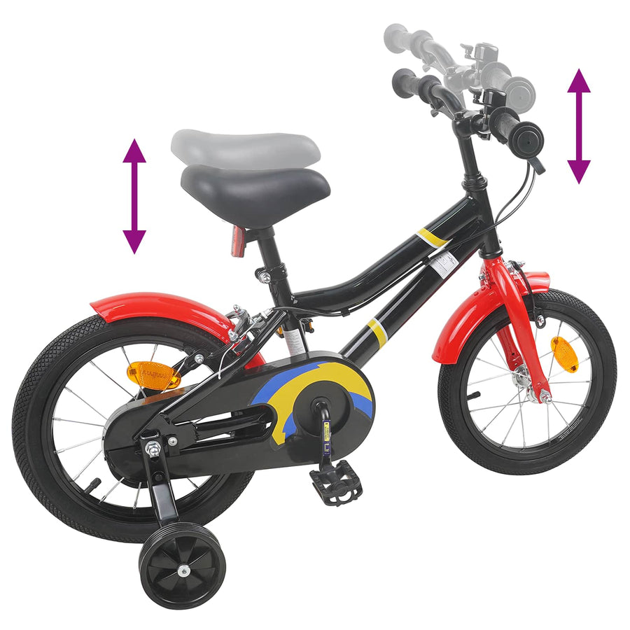 Kinderfiets 16 Inch voor 4-6 jaar oud Zwart Rood