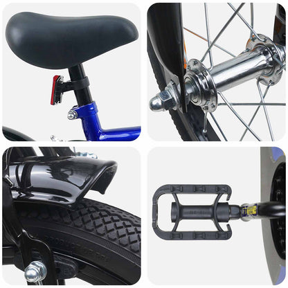 Kinderfiets 12 Inch voor 2-4 jaar oud Blauw en Zwart