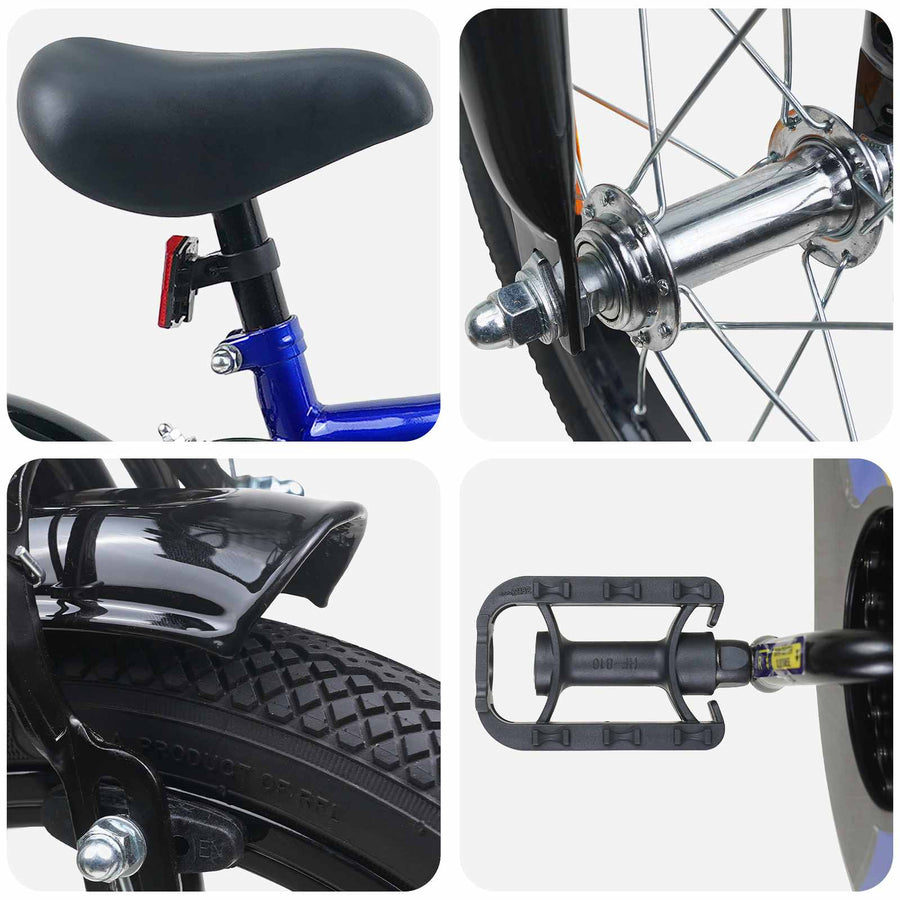 Kinderfiets 12 Inch voor 2-4 jaar oud Blauw en Zwart