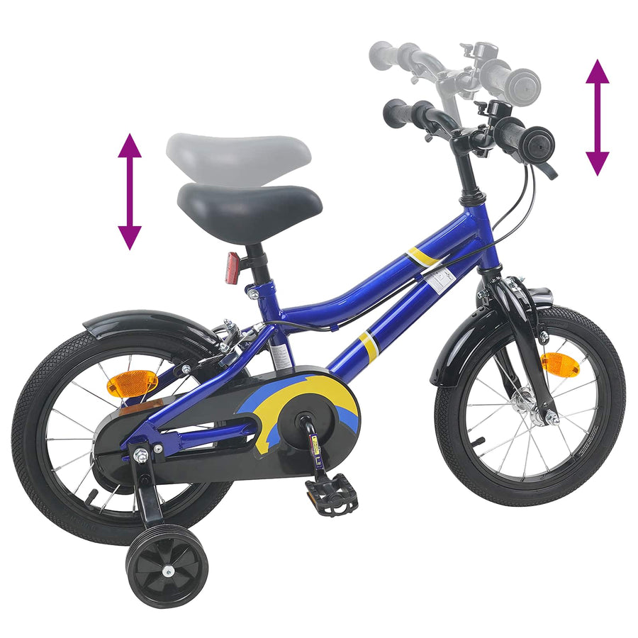 Kinderfiets 12 Inch voor 2-4 jaar oud Blauw en Zwart