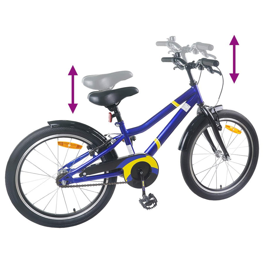 Kinderfiets 18 Inch voor 5-7 jaar Blauw Zwart