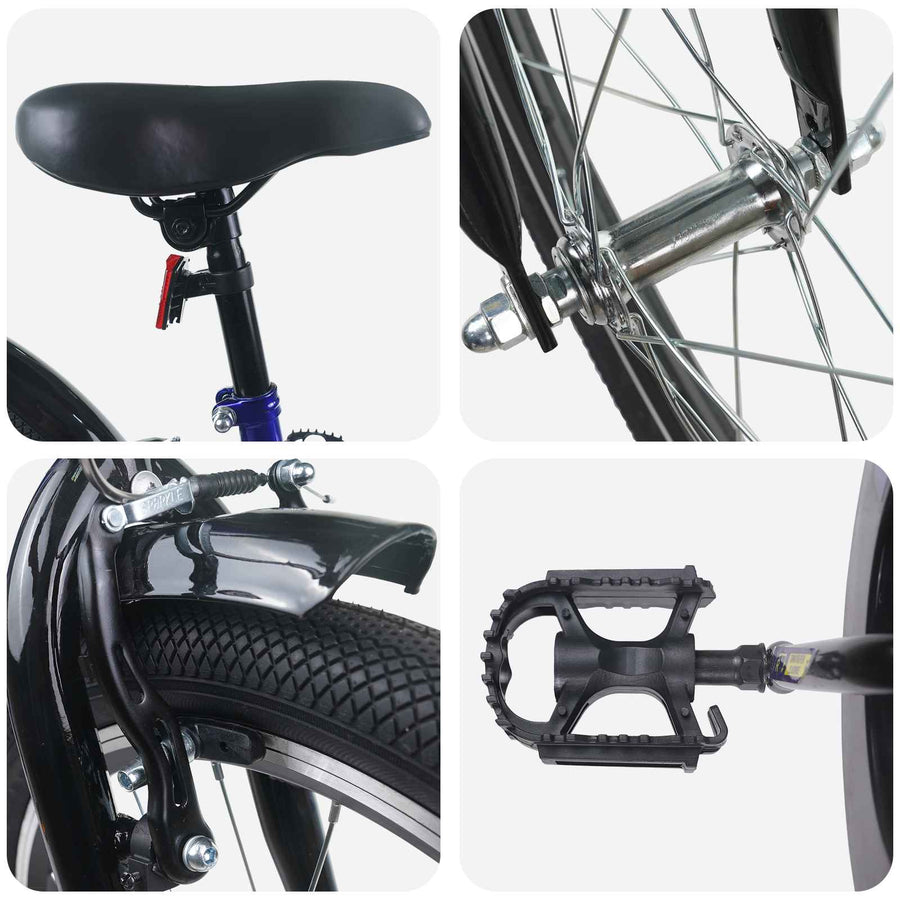 Kinderfiets 24 Inch voor 8-12 jaar oud Blauw Zwart