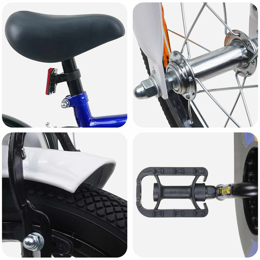 Kinderfiets 16 Inch voor 4-6 jaar oud Blauw Wit