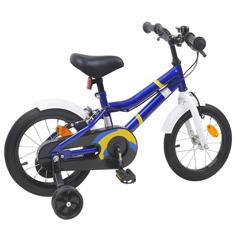 Kinderfiets 16 Inch voor 4-6 jaar oud Blauw Wit