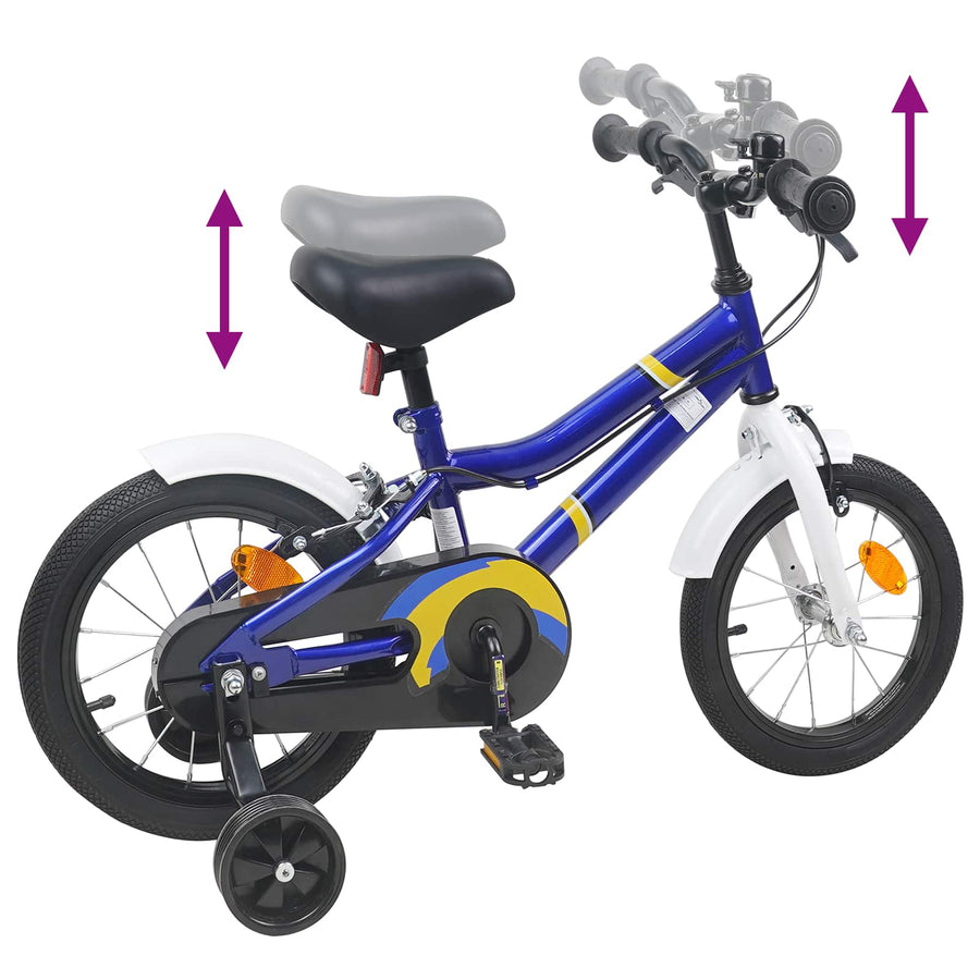Kinderfiets 16 Inch voor 4-6 jaar oud Blauw Wit