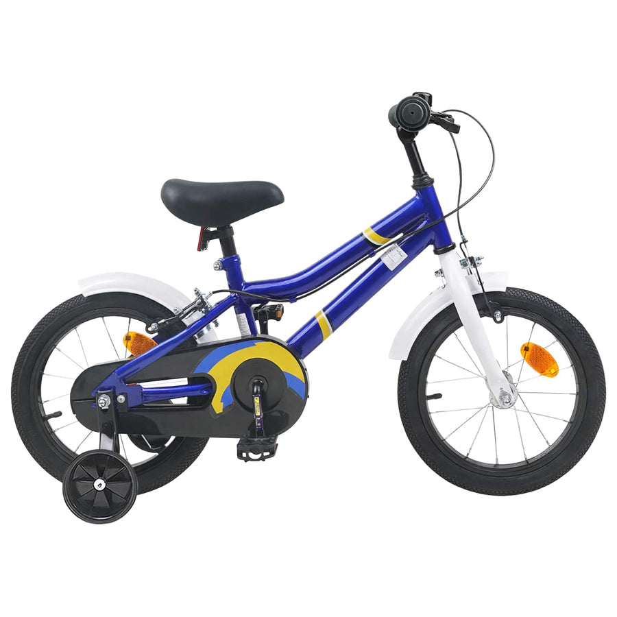 Kinderfiets 16 Inch voor 4-6 jaar oud Blauw Wit