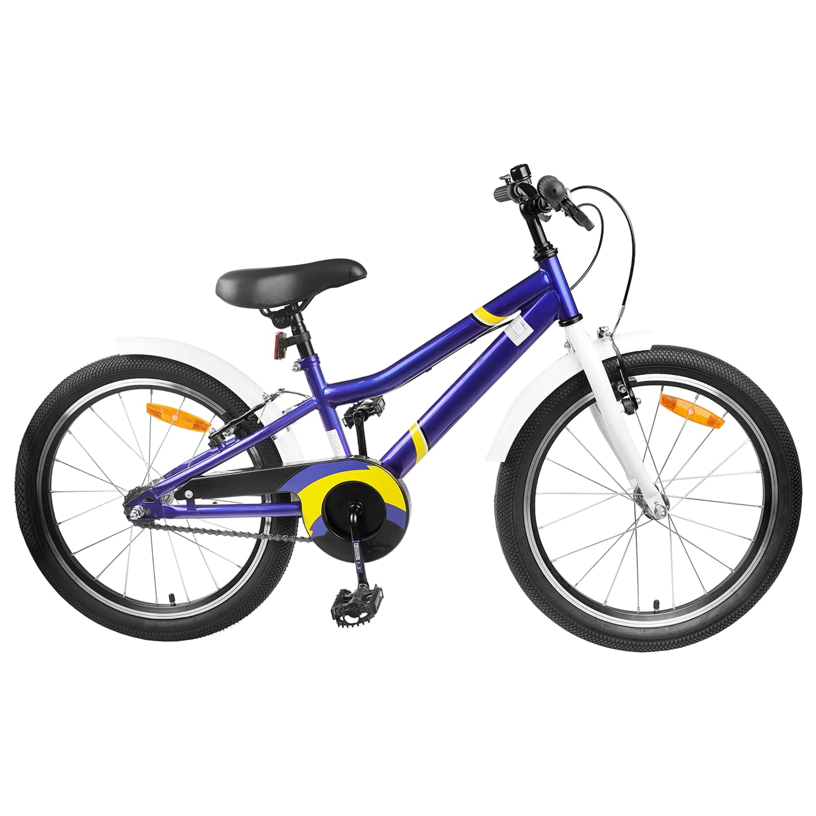 Kinderfiets 18 Inch voor 5-7 jaar Blauw Wit