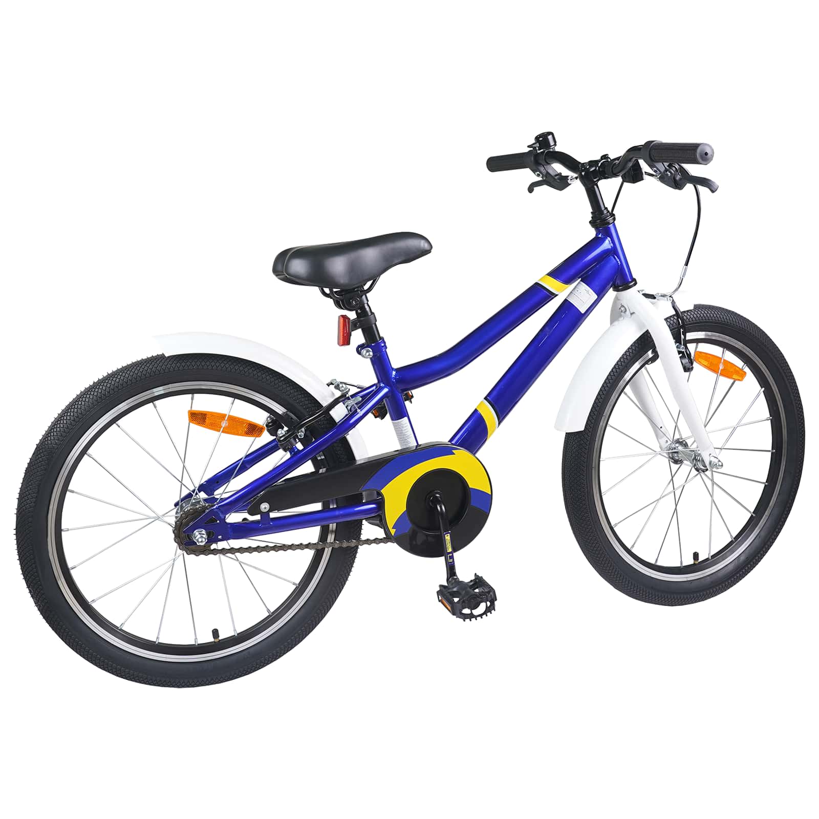 Kinderfiets 20 Inch voor 6-11 jaar oud Blauw Wit