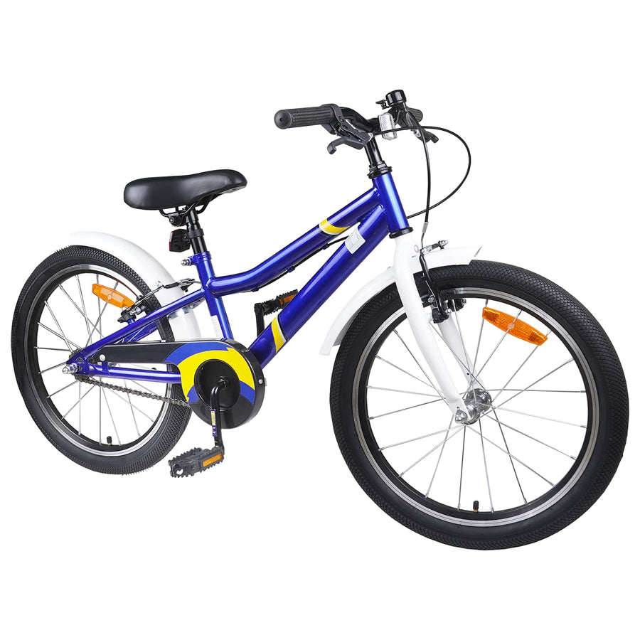 Kinderfiets 22 Inch voor 7-12 jaar oud Blauw Wit