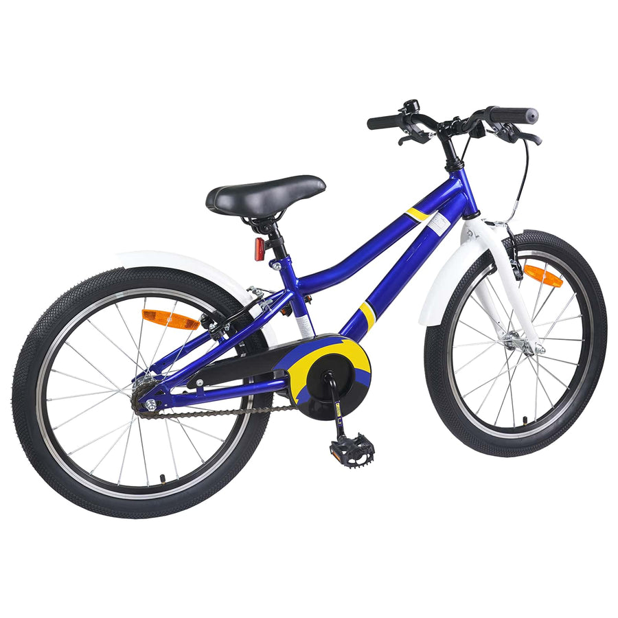 Kinderfiets 22 Inch voor 7-12 jaar oud Blauw Wit