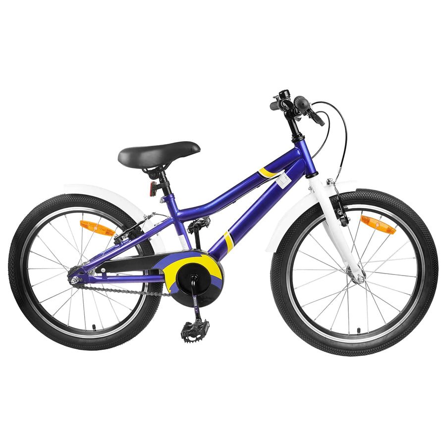 Kinderfiets 22 Inch voor 7-12 jaar oud Blauw Wit