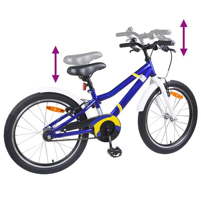 Kinderfiets 24 Inch voor 8-12 jaar oud Blauw Wit