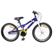 Kinderfiets 24 inch blauw wit